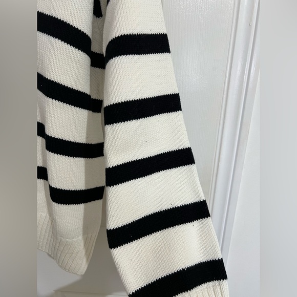 Cotton Striped Knit Pullover Sweater - Picture 5 of 6